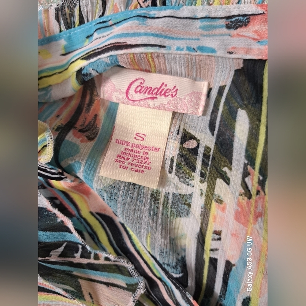 Candie's Multi-Color Ruffled Sleeveless Blouse - Picture 7 of 7